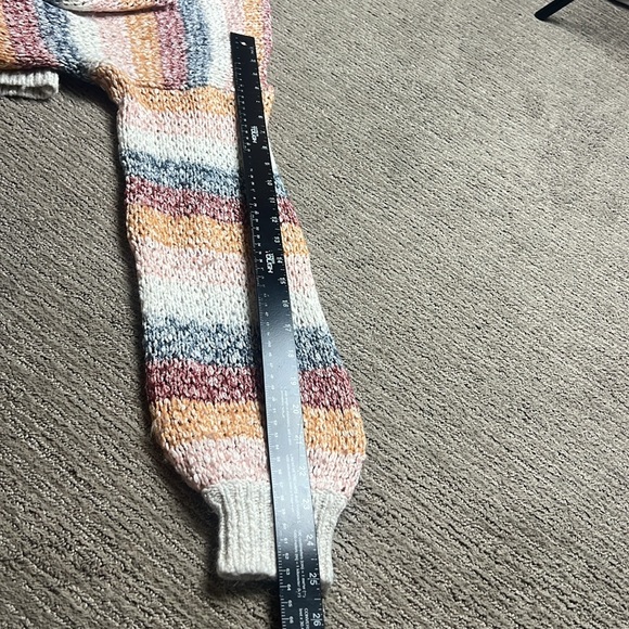 Madewell Baez Pullover Sweater Neutral Stripes open knit M - Picture 10 of 10